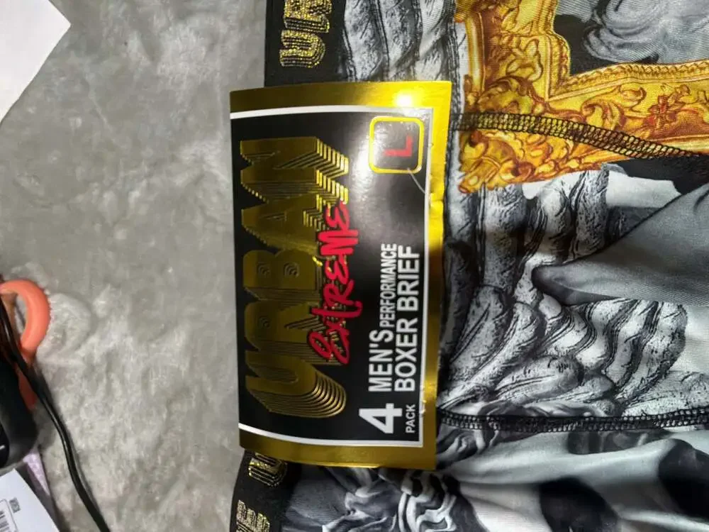 Urban Extreme Men's Performance Boxer Briefs 4-Pack, Baroque 'GOAT' Print, Size